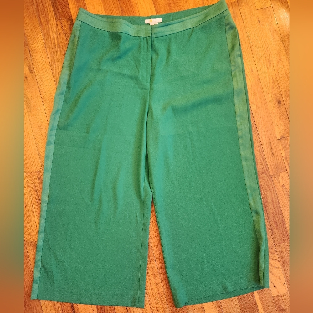 Boden Green Wide-Leg Tuxedo Pants // Sz 18L